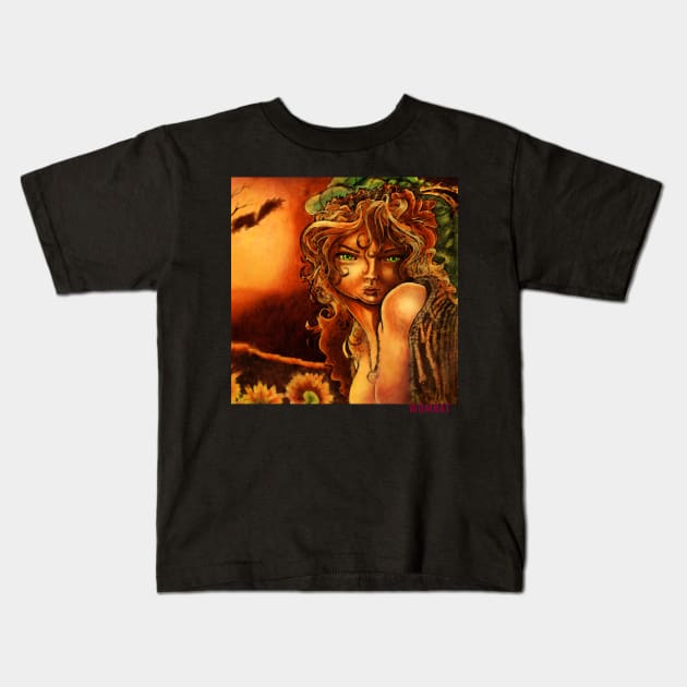 Gypsy Girl Kids T-Shirt by WombatMoon